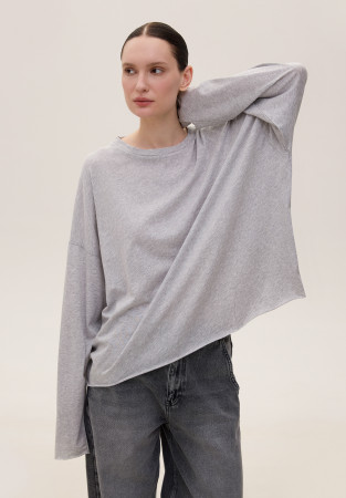 Лонгслів із джерсі one size unisex сірий меланж